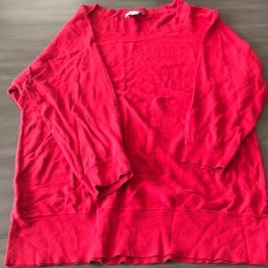 Large 3/4 Sleeve Red Sweater